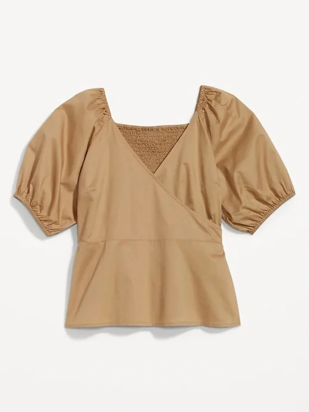 NWT Old Navy Puff-Sleeve Smocked Wrap Blouse